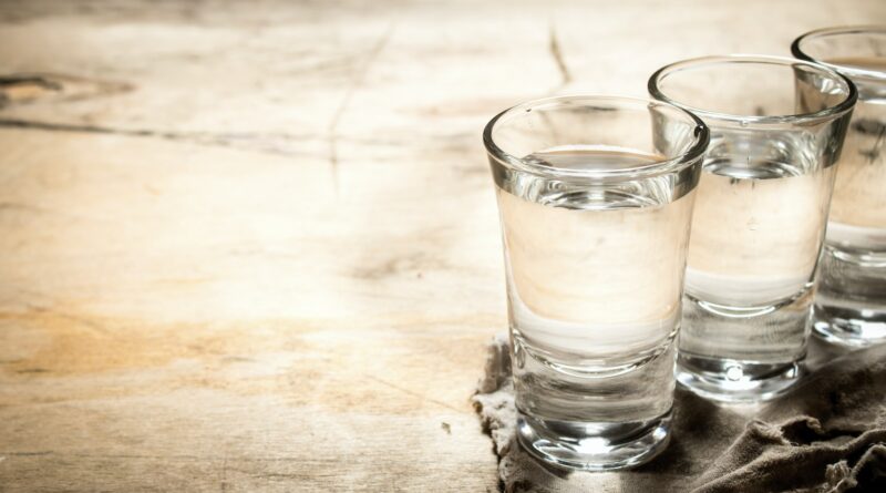 The vodka glass.