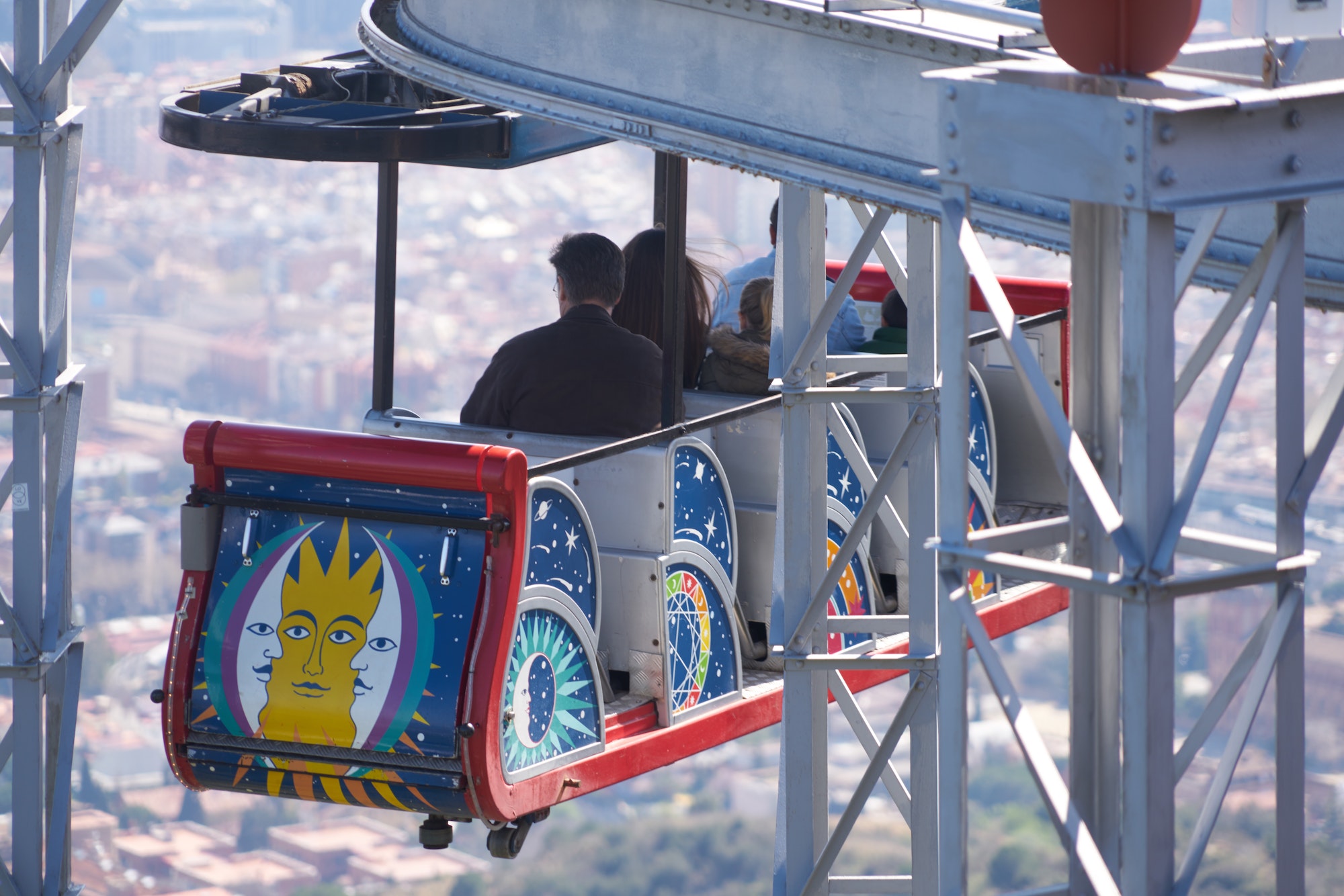 View of Barcelona from Tibidabo’s attraction.